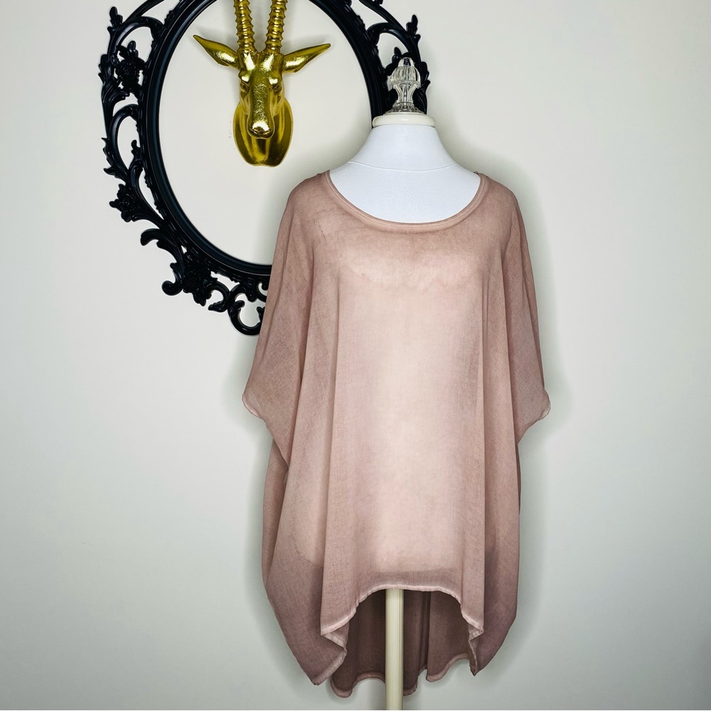 Black Swan Mauve Colored Sheer Tunic Top